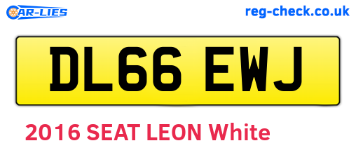 DL66EWJ are the vehicle registration plates.