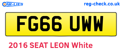 FG66UWW are the vehicle registration plates.