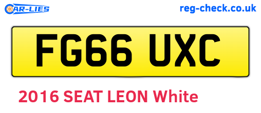 FG66UXC are the vehicle registration plates.