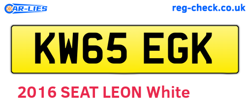 KW65EGK are the vehicle registration plates.
