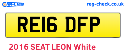 RE16DFP are the vehicle registration plates.