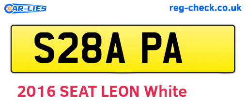 S28APA are the vehicle registration plates.