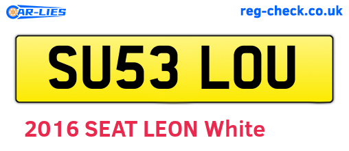 SU53LOU are the vehicle registration plates.