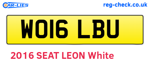 WO16LBU are the vehicle registration plates.