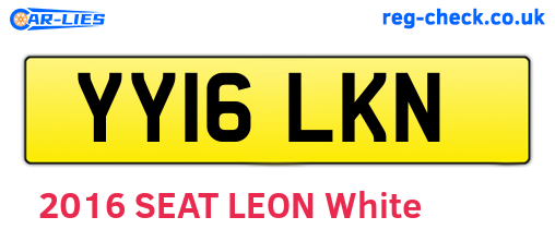 YY16LKN are the vehicle registration plates.