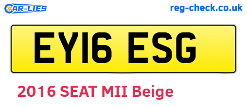 EY16ESG are the vehicle registration plates.