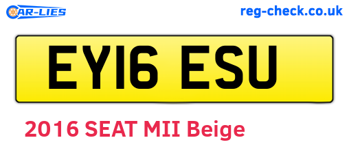 EY16ESU are the vehicle registration plates.