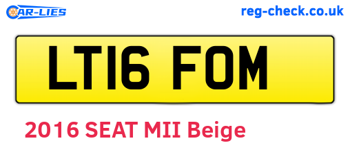 LT16FOM are the vehicle registration plates.