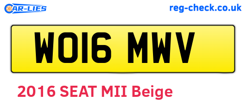 WO16MWV are the vehicle registration plates.