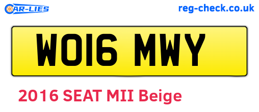 WO16MWY are the vehicle registration plates.