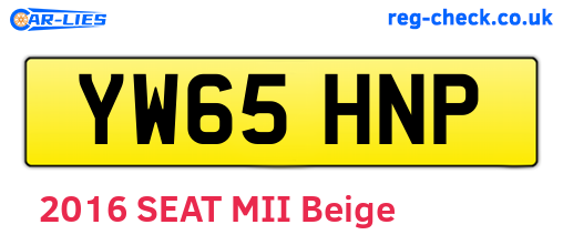 YW65HNP are the vehicle registration plates.