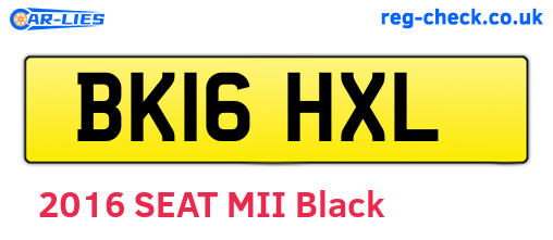 BK16HXL are the vehicle registration plates.