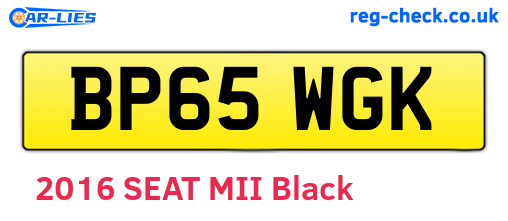BP65WGK are the vehicle registration plates.