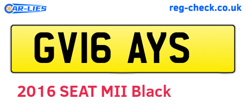 GV16AYS are the vehicle registration plates.