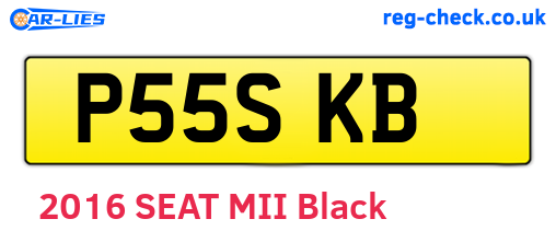 P55SKB are the vehicle registration plates.