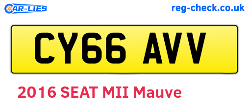 CY66AVV are the vehicle registration plates.