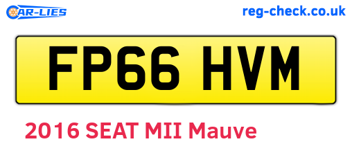 FP66HVM are the vehicle registration plates.