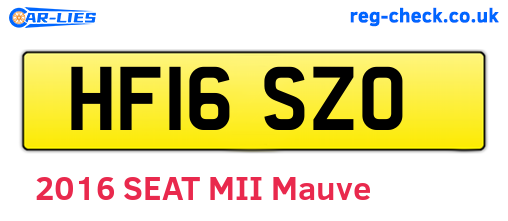 HF16SZO are the vehicle registration plates.