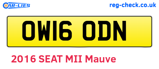 OW16ODN are the vehicle registration plates.