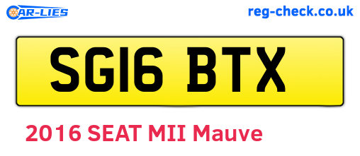 SG16BTX are the vehicle registration plates.
