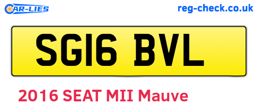 SG16BVL are the vehicle registration plates.