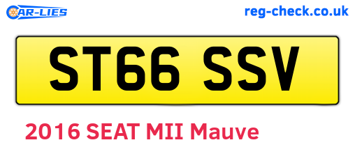 ST66SSV are the vehicle registration plates.