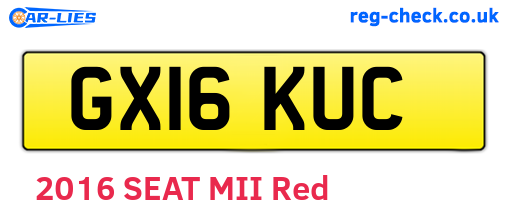 GX16KUC are the vehicle registration plates.