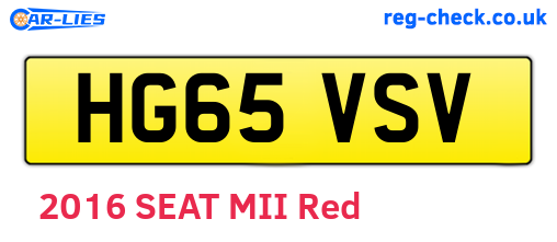 HG65VSV are the vehicle registration plates.