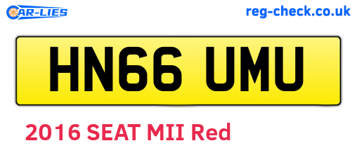 HN66UMU are the vehicle registration plates.