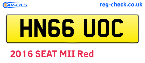 HN66UOC are the vehicle registration plates.