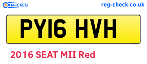 PY16HVH are the vehicle registration plates.
