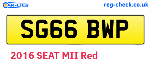 SG66BWP are the vehicle registration plates.