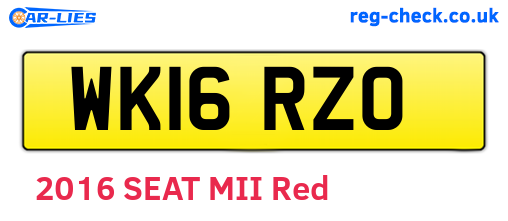 WK16RZO are the vehicle registration plates.
