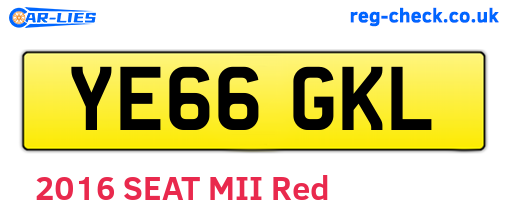 YE66GKL are the vehicle registration plates.