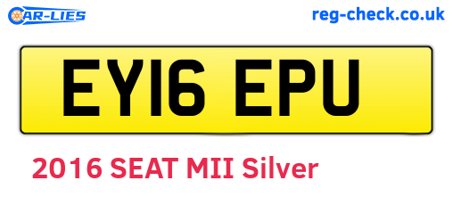 EY16EPU are the vehicle registration plates.
