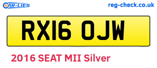 RX16OJW are the vehicle registration plates.