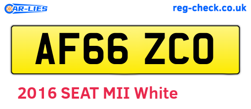 AF66ZCO are the vehicle registration plates.