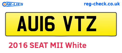 AU16VTZ are the vehicle registration plates.