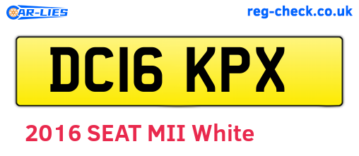 DC16KPX are the vehicle registration plates.