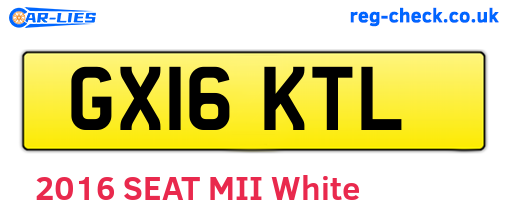 GX16KTL are the vehicle registration plates.