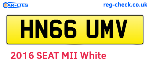 HN66UMV are the vehicle registration plates.