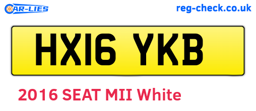 HX16YKB are the vehicle registration plates.