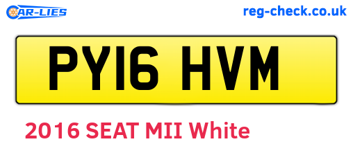 PY16HVM are the vehicle registration plates.