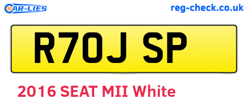 R70JSP are the vehicle registration plates.