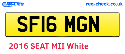 SF16MGN are the vehicle registration plates.