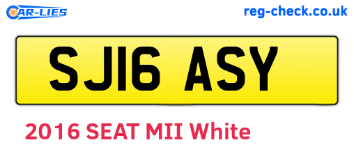 SJ16ASY are the vehicle registration plates.
