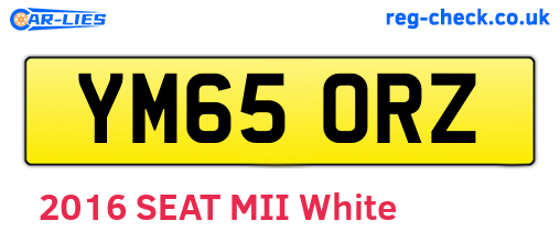 YM65ORZ are the vehicle registration plates.