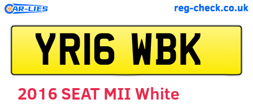 YR16WBK are the vehicle registration plates.