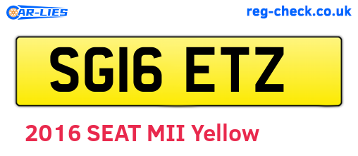 SG16ETZ are the vehicle registration plates.
