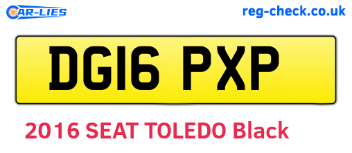 DG16PXP are the vehicle registration plates.